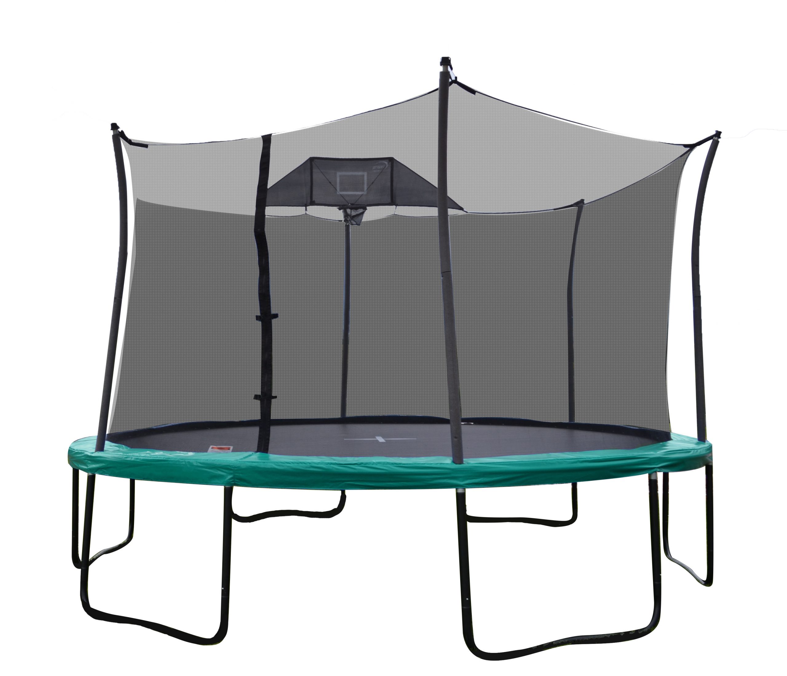 Trampoline with Enclosure 14 Foot Basketball Hoop Safety Net Outdoor Adjustable 